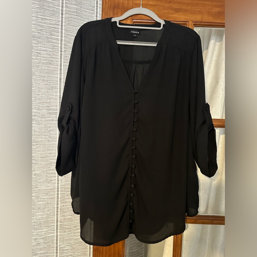 Torrid Blouse- Button Down, Gently Used - image 1